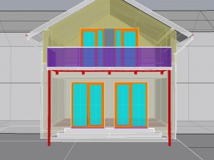 balcony and railing 3D मॉडल