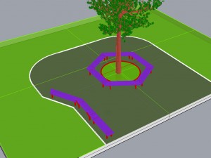 park bench 01 3Dモデル