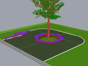 park bench 01 3Dモデル