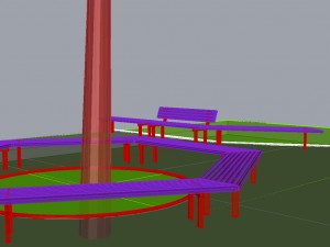 park bench 01 3Dモデル