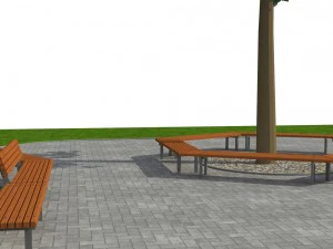 banco del parque 01 Modelo 3D