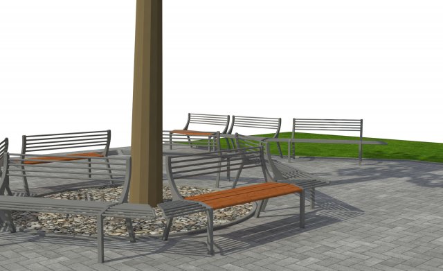 park bench 02 Model 3D .c4d .max .obj .3ds .fbx .stl .blend 