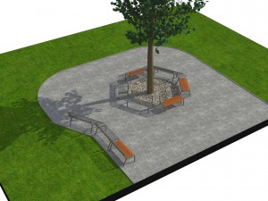 park bench 02 Model 3D