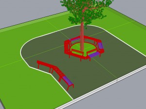 park bench 02 Model 3D