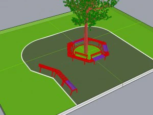 banc de parc 02 Modèle 3D