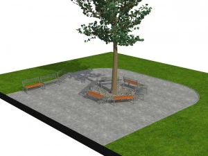 banc de parc 02 Modèle 3D