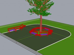 park bench 02 Model 3D