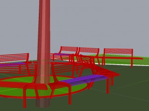 park bench 02 Model 3D