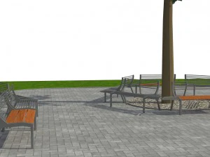 banc de parc 02 Modèle 3D