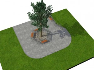 banc de parc 02 Modèle 3D