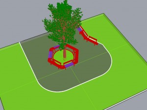 park bench 02 Model 3D