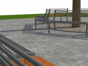 park bench 02 Model 3D