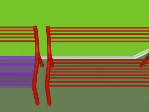 park bench 02 Model 3D