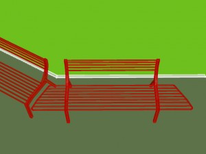 park bench 02 Model 3D