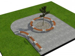 park bench 03 3D Model