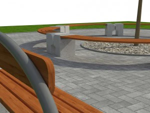 park bench 03 3D Model