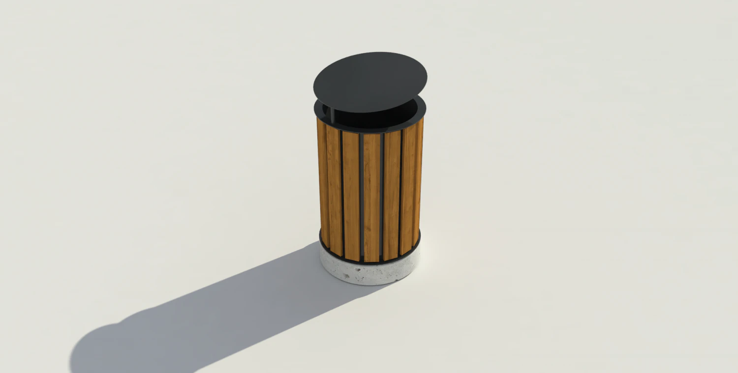 park litter bin 03 3D Model .c4d .max .obj .3ds .fbx .stl .blend