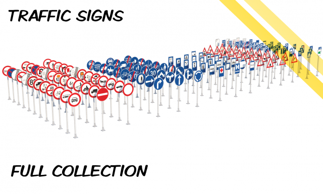 cz traffic signs 3D Model .c4d .max .obj .3ds .fbx .stl .blend 