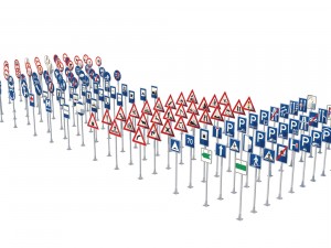cz traffic signs 3D Model