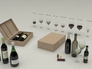 wijn set 3D Model