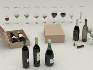 wijn set 3D Model