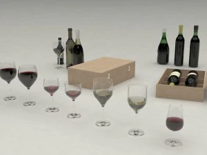 wijn set 3D Model