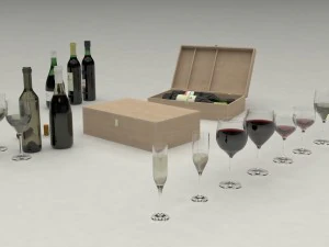 wijn set 3D Model