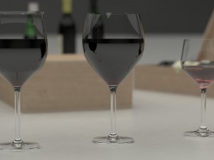 wine set Modelo 3D
