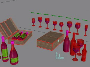 wijn set 3D Model