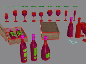 wijn set 3D Model
