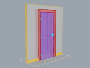 wooden door d01 3D Model
