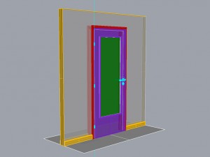 wooden door d03 Model 3D