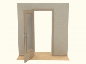 wooden door d03 Model 3D