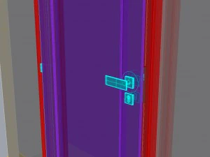 wooden door d04 3D Model