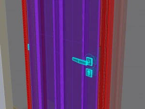 wooden door d06 3D Model