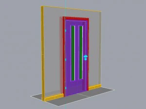 wooden door d07 3D Model