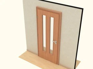 wooden door d07 3D Model