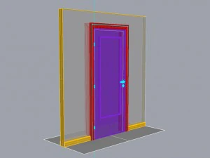 wooden door d08 3D Model