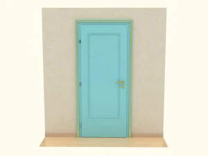 wooden door d08 3D Model