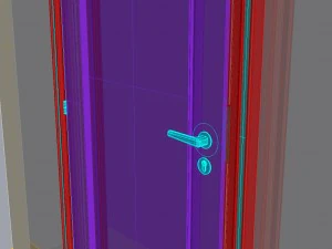 wooden door d08 3D Model