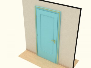 wooden door d08 3D मॉडल
