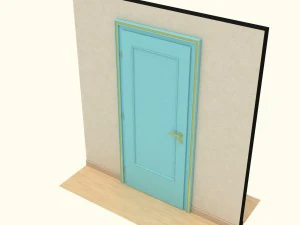 wooden door d08 3D Model