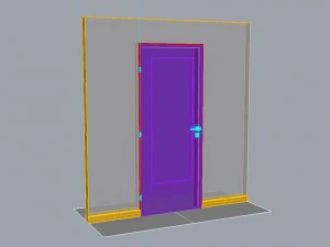 wooden door d09 3D Model