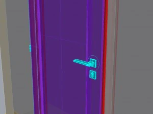 wooden door d09 3D Model
