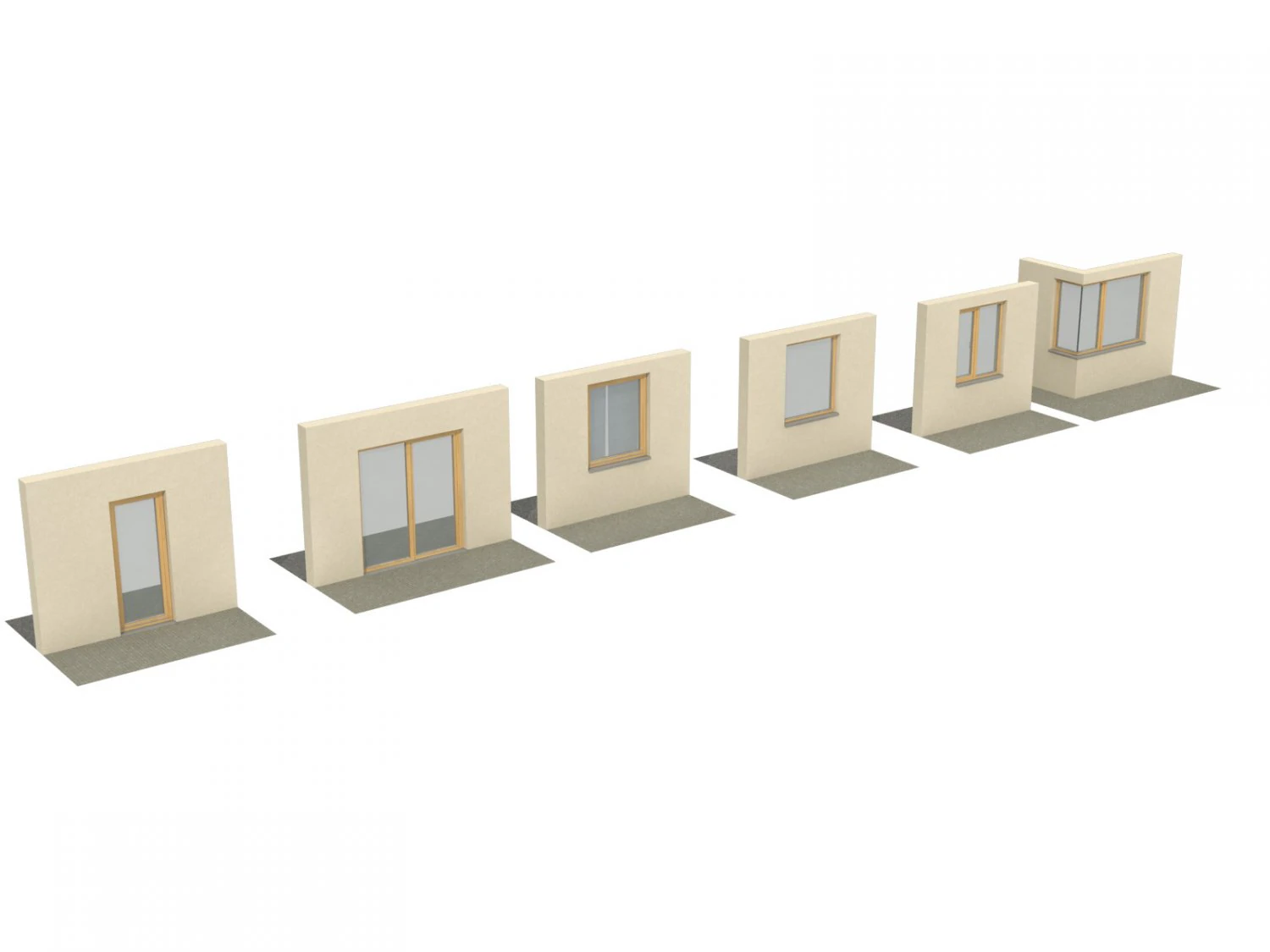 wooden windows for viz 3D Model .c4d .max .obj .3ds .fbx .stl .blend