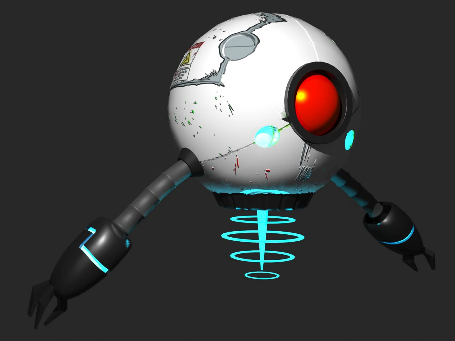 sci fi high quality drone 3D Model .c4d .max .obj .3ds .fbx .stl .blend 