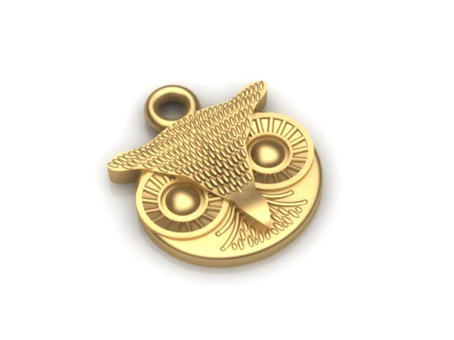 pendentif hibou Modèle 3D .c4d .max .obj .3ds .fbx .stl .blend 