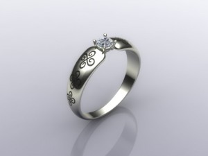 anillo de compromiso Modelo 3D