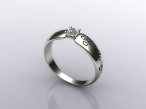 anillo de compromiso Modelo 3D