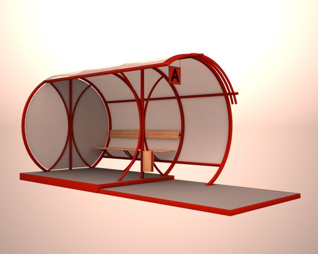 bus stop Model 3D .c4d .max .obj .3ds .fbx .stl .blend